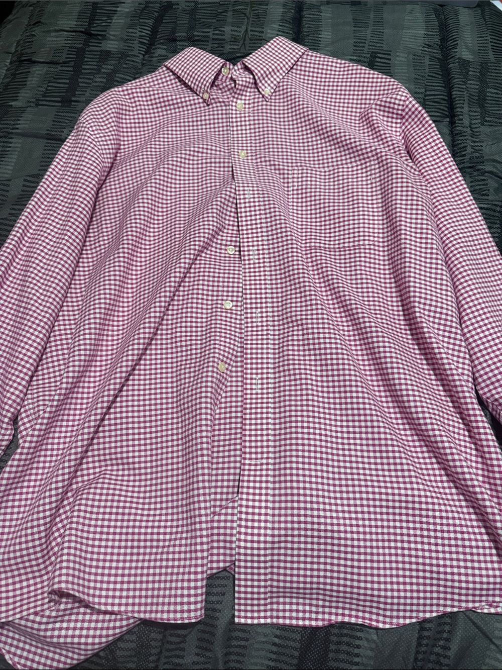 Stafford Pink Gingham Button-Down Shirt
